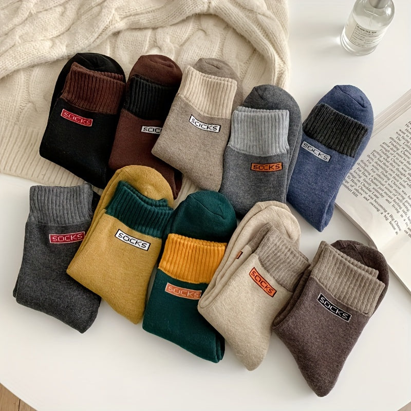 10 Pairs Letter Print Socks Warm Mid Tube Stockings