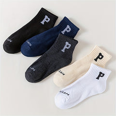 5 Pairs Letter Print Socks Mid Tube Women's Stockings
