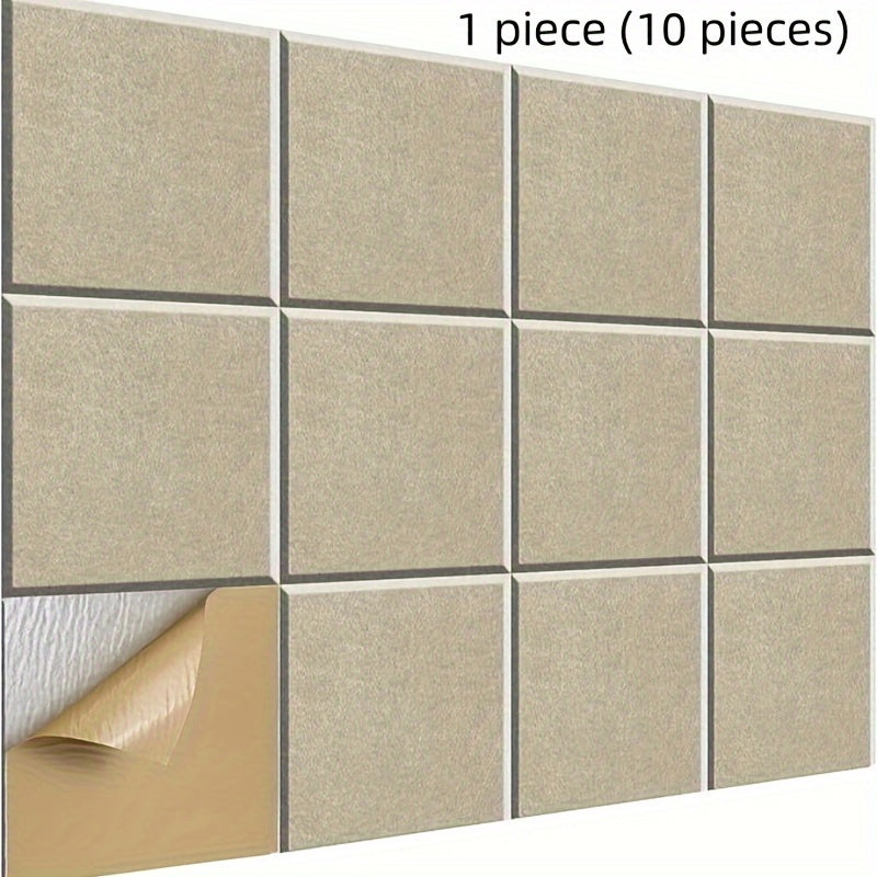 10pcs Adhesive Soundproof Panel 29x29x1.02cm High Density Wall Stickers