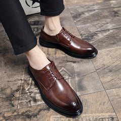 Men's Brogue Derby Shoes Lace up Front Outdoor Dress Shoes for Men