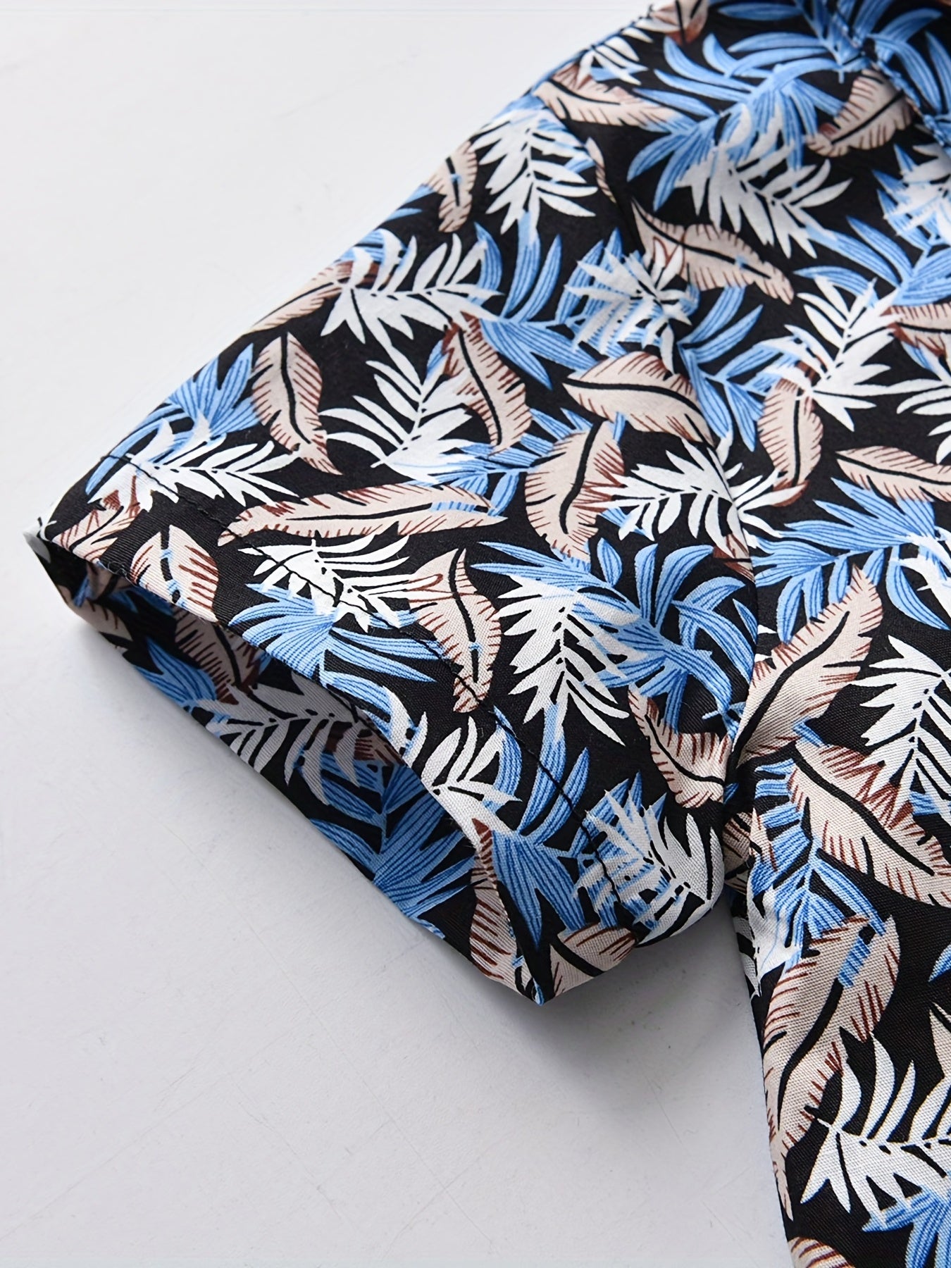 Boys Feather Print Shirt for Vacation Beach Kids Summer Clothes