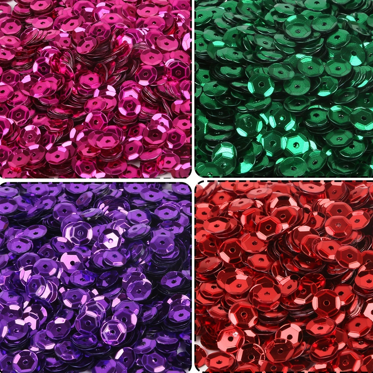 1200pcs Silvery Bottom Colorful Sequins DIY Hand sewn Sequins