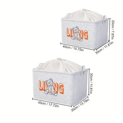 2pcs Home Fabric Children's Clothes Toys Storage Basket