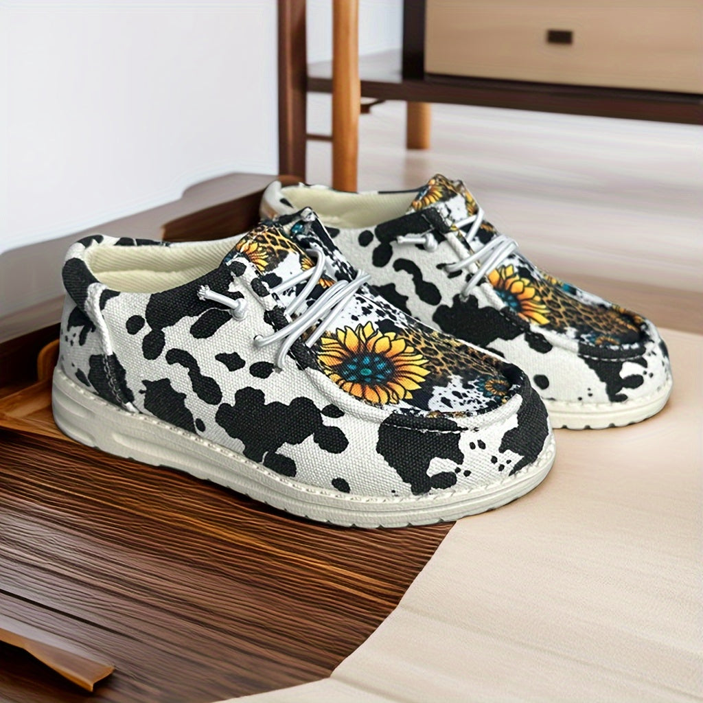 Girl's Flower Slip On Loafer Shoes - Non Slip Casual Sneakers