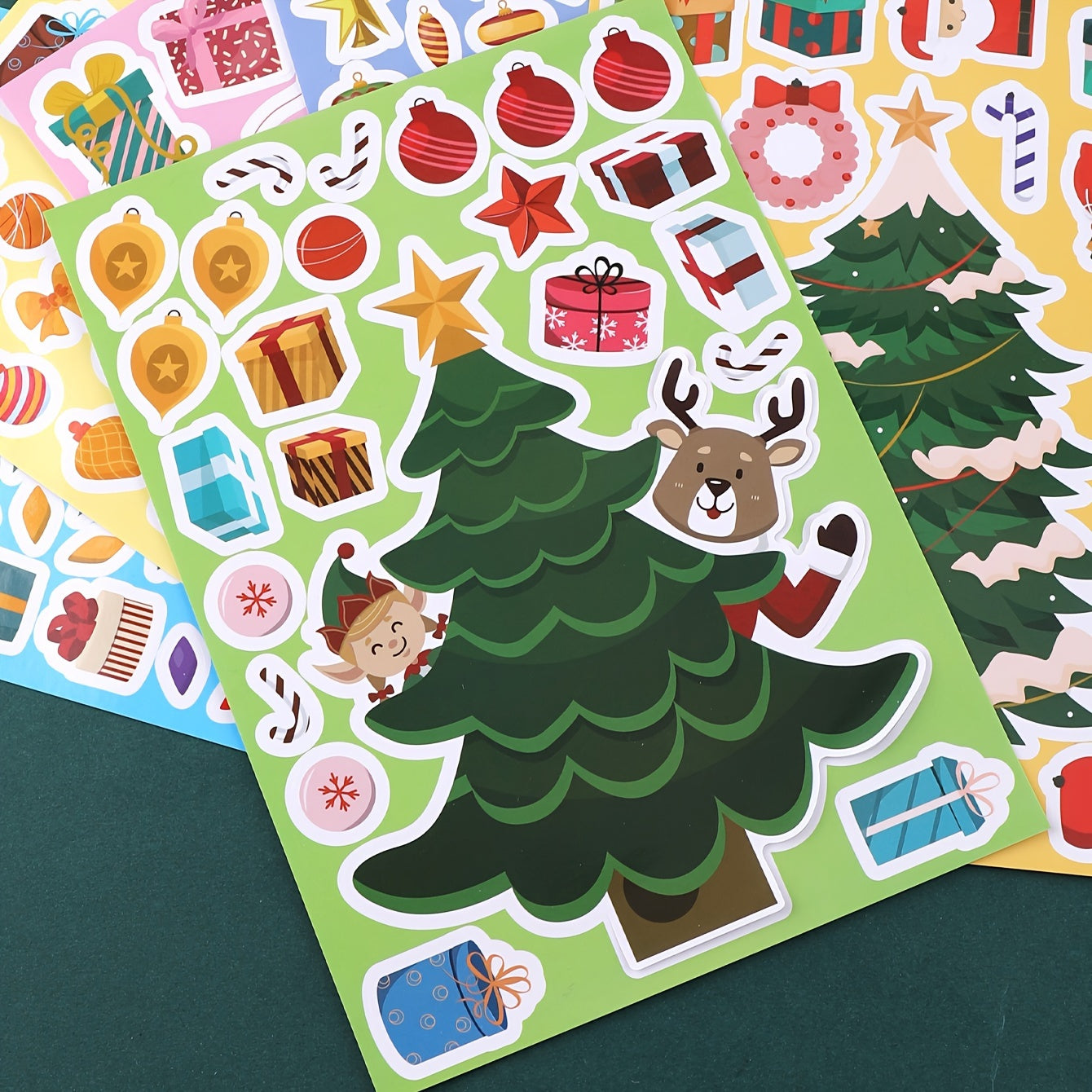 6pcs Christmas Stickers Set - Create Your Own Christmas Party Games Stickers