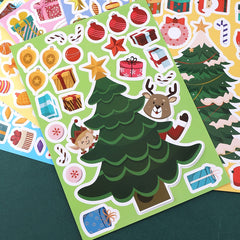 6pcs Christmas Stickers Set - Create Your Own Christmas Party Games Stickers