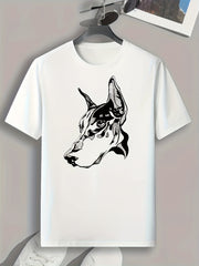 Dog Head Print Men's Graphic T shirt Casual Comfy Tees For Summer