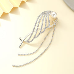 Vintage Angel's Wings Rhinestone Metal Twist Clip Hair Jaw Clip