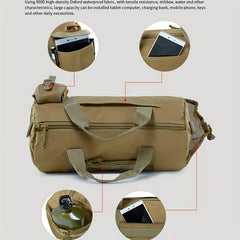 Camouflage Round Barrel Duffel Bag for Camping Travel