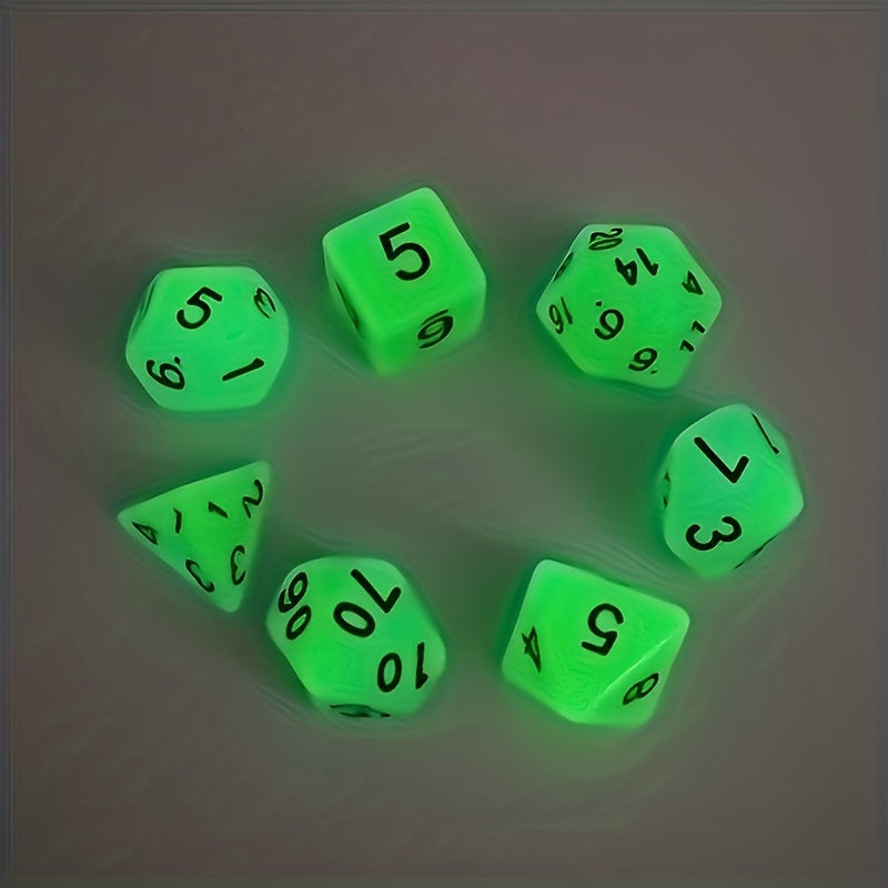 Faceted Luminous Resin Dice Set for Party Game Night