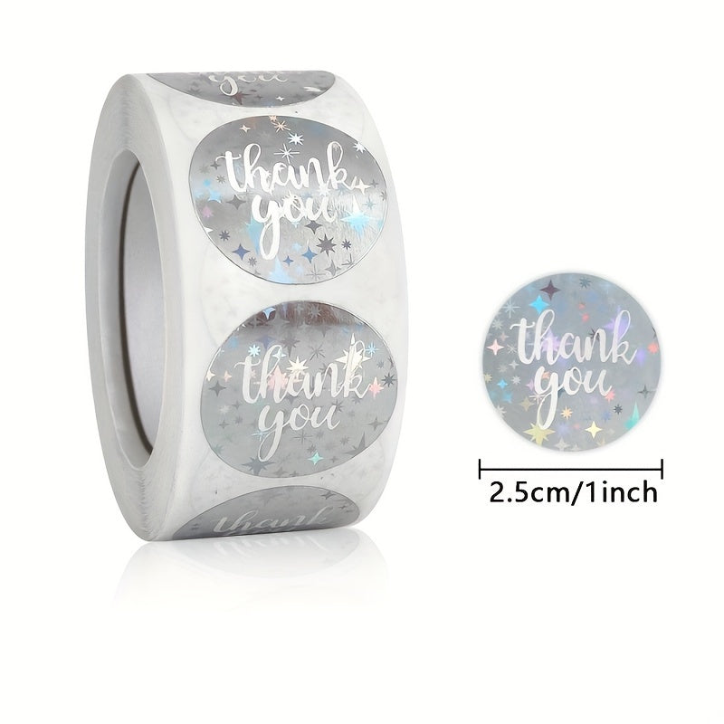 500 Laser Thank You Sticker Gift Wedding Baking Packaging Decorative