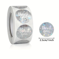 500 Laser Thank You Sticker Gift Wedding Baking Packaging Decorative