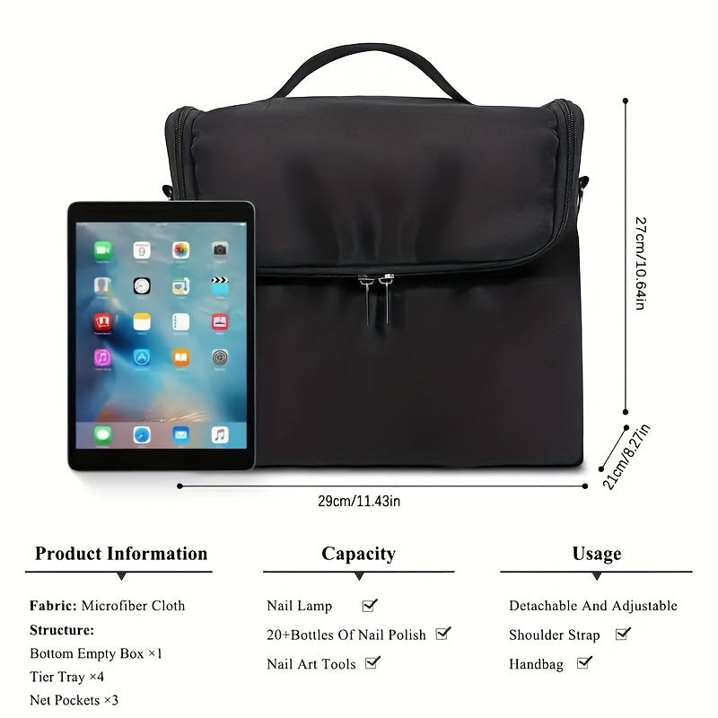 Large Makeup Organizer Case Professional Nail Train Bag