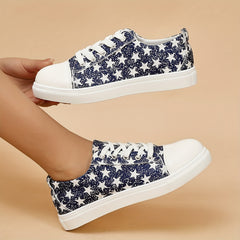 Women's Stars Canvas Shoes Casual Lace Up Low Top Sneakers