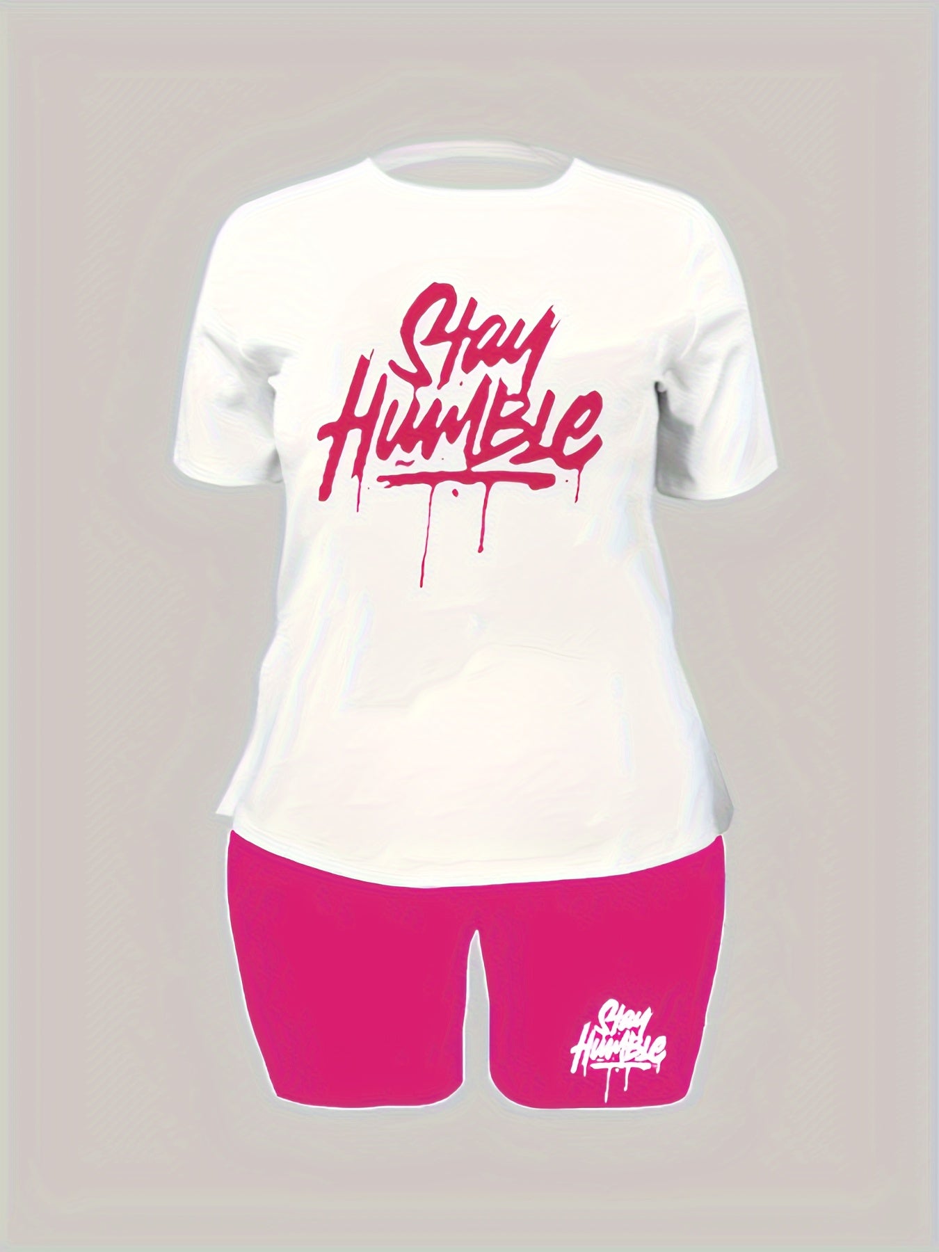 Graffiti Print Tee & Shorts Set