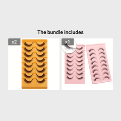 Reusable Wispy Cat Eye Lashes Cross Fluffy Natural Look