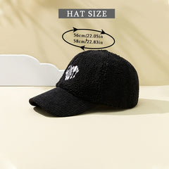 Embroidered Plush Baseball Cap Casual Hat For Women Men