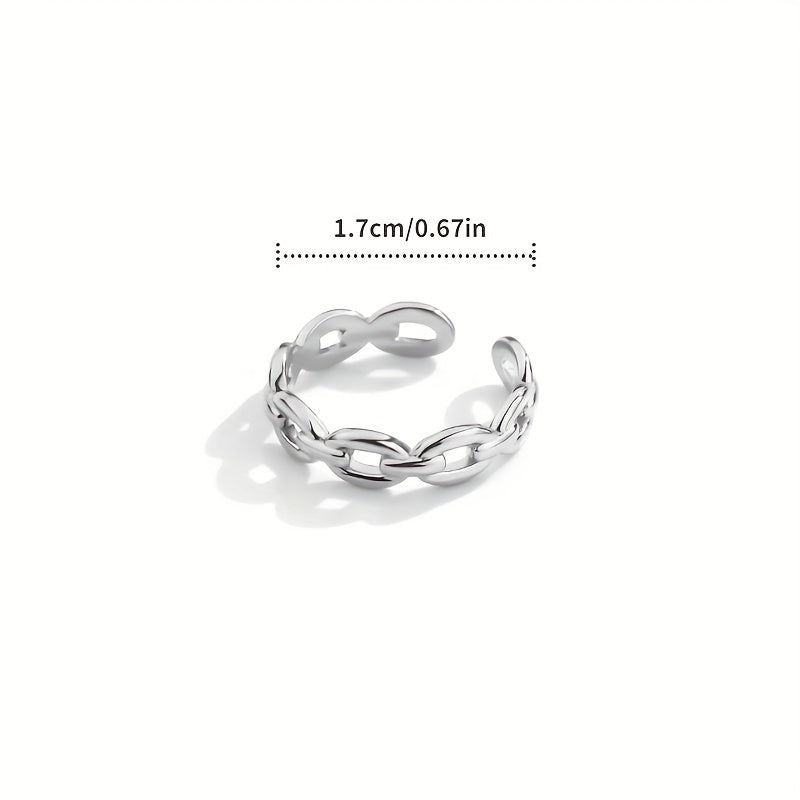 925 Silver Chain Open Ring & Fashion Jewelry for Women Girls