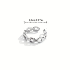 925 Silver Chain Open Ring & Fashion Jewelry for Women Girls