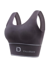 4pcs Letter Print Sports Bras Shockproof Push Up Bra Women's Lingerie