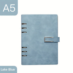 A5 6-Ring Binder Notebook with Leather Cover