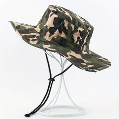 Men's Camo Large Brim Bucket Hat for Outdoor Activities