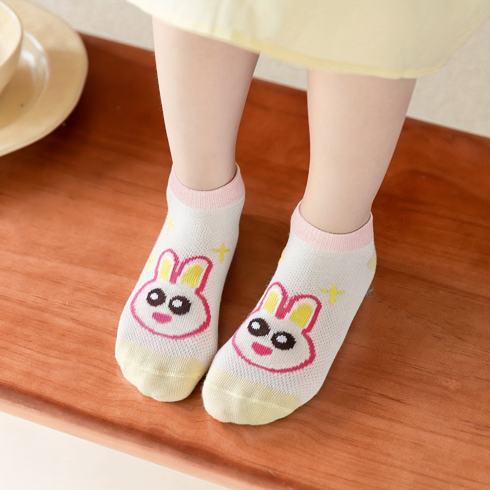 Girls Casual Cartoon Ankle Socks - Comfortable Breathable Cotton Socks