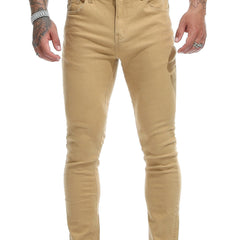 Men's Solid Slim Fit Pants Stretch Long Trousers
