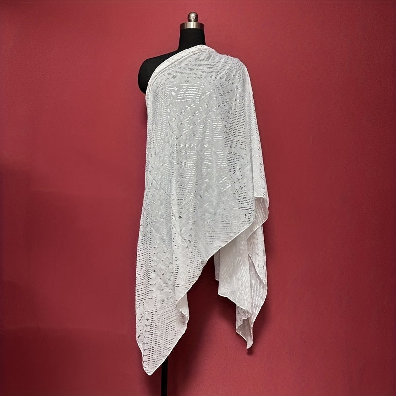 Beige Hot Stamping Scarf Vintage Cotton Large Shawl Women Hijab
