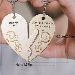 Heart Shaped Couple's Keychain Pendant for Car Keys Backpacks Gift