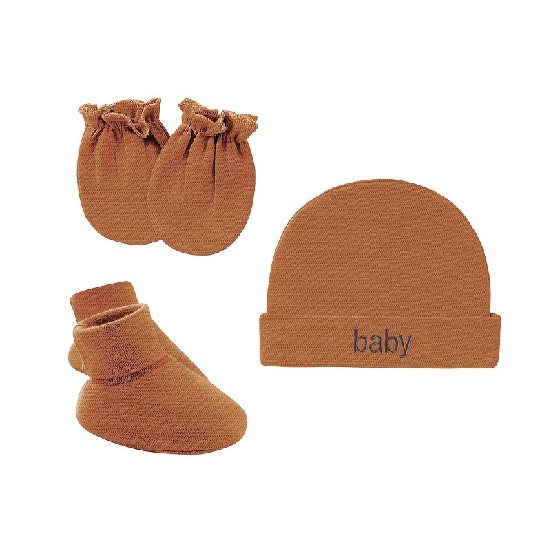 Cute Newborn Hospital Set Beanie Cap & Gloves for Baby Girls & Boys