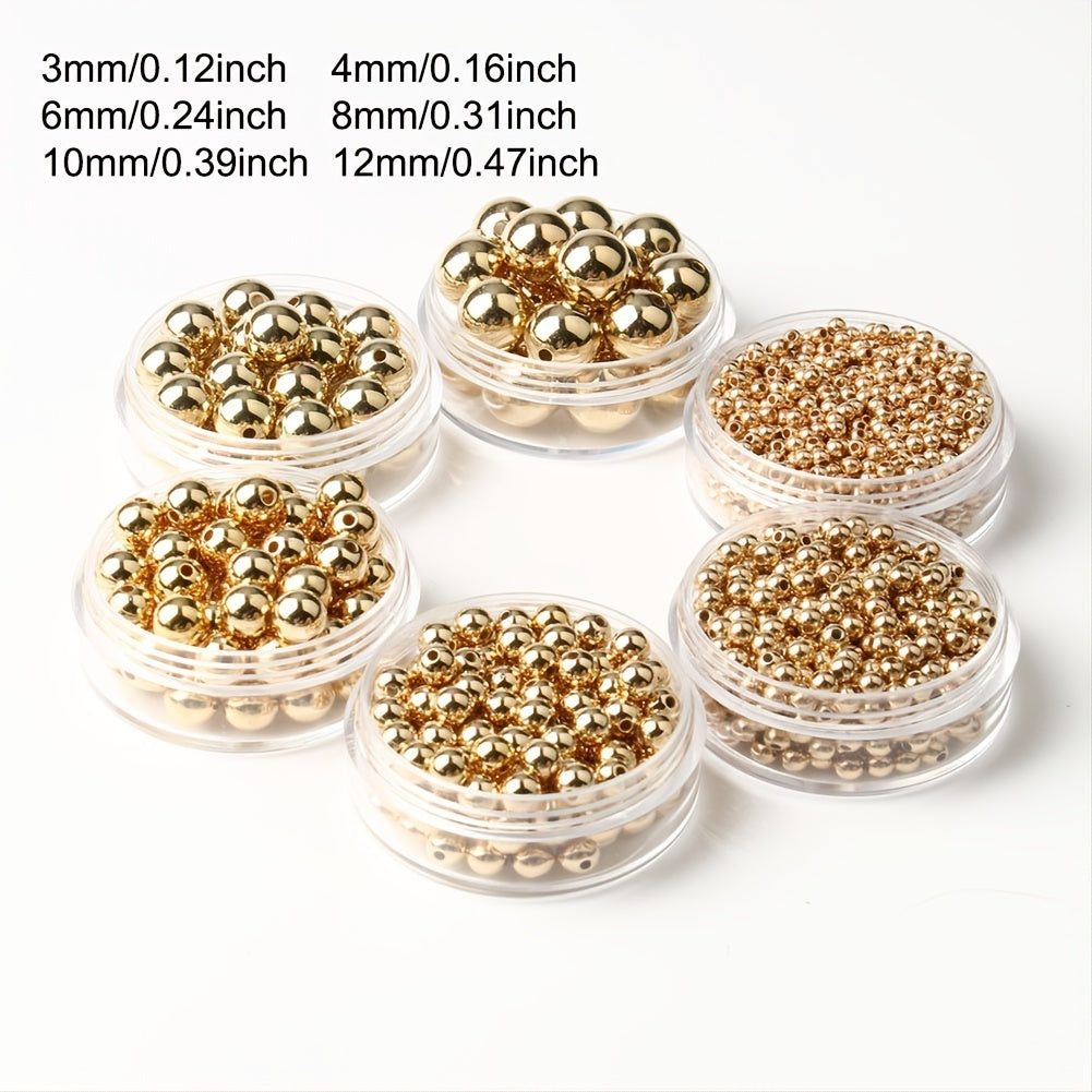 CCB Round Seed Spacer Loose Beads 30-500pcs Plated for Jewelry Making DIY