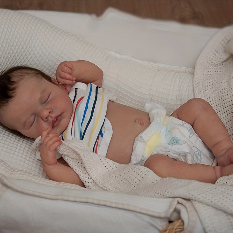 Adorable 18" Newborn Baby Doll Reborn, Soft Cuddly Body, Realistic 3D Skin