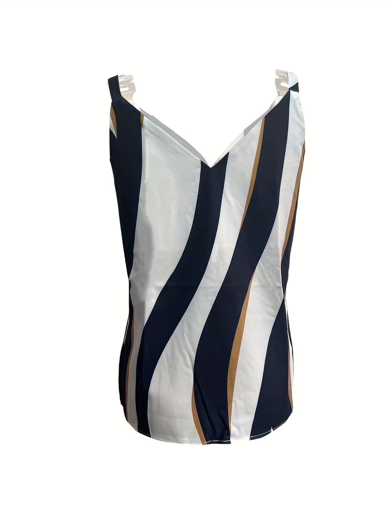 Colorful Print Chain V Neck Tank Top for Summer