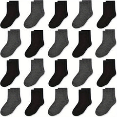 20 Pairs Children's Crew Socks Breathable Comfy Sweat Absorption Sports Socks