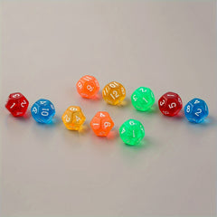 10pcs Colorful 12 Sided Acrylic Crystal Dices For Board Game