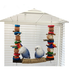 Colorful Bird Swing Hanging Chewing Toys for Cage