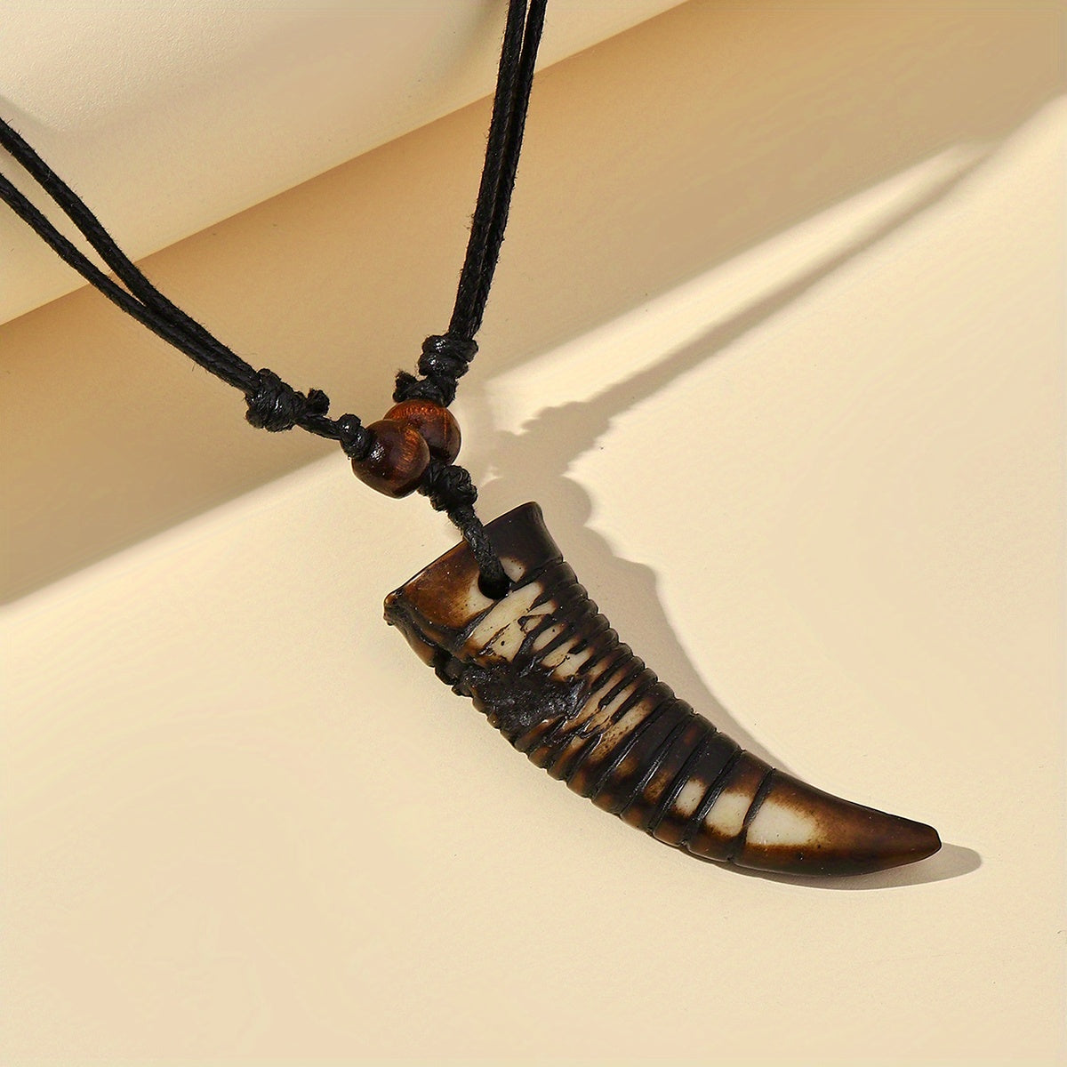 Resin Bone Pattern Ripple Triangle Necklace Boys Girls Decor