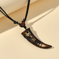 Resin Bone Pattern Ripple Triangle Necklace Boys Girls Decor