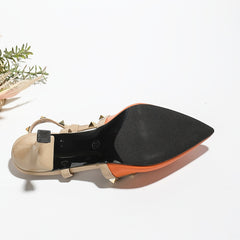 Women's Rivet High Heels Pointed Toe Sexy Party Sandals