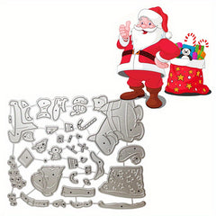 Santa Claus Christmas Metal Cutting Dies Stencil Template Scrapbooking