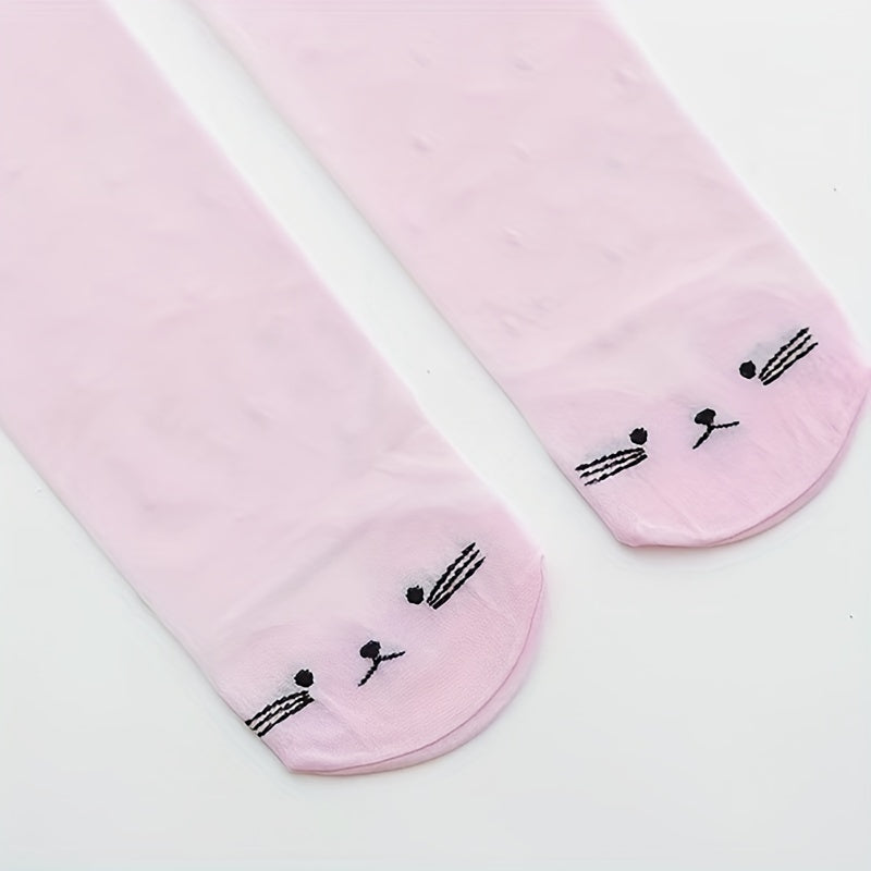 Girls Cat Embroidery Mesh Pantyhose for Summer