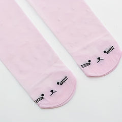 Girls Cat Embroidery Mesh Pantyhose for Summer
