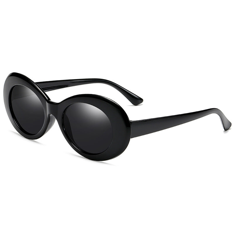 Oval Thick Frame Sunglasses UV Protection Sun Glasses