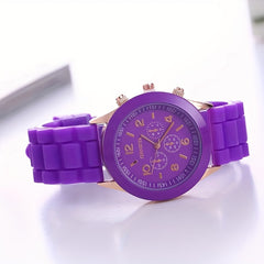 Colorful Silica Gel Quartz Watch for Outdoors