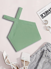 Solid Halter Crop Top for Summer & Spring