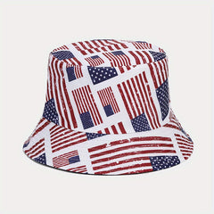 Unisex Flag Pattern Sunshade Bucket Hat for Outdoor Travel