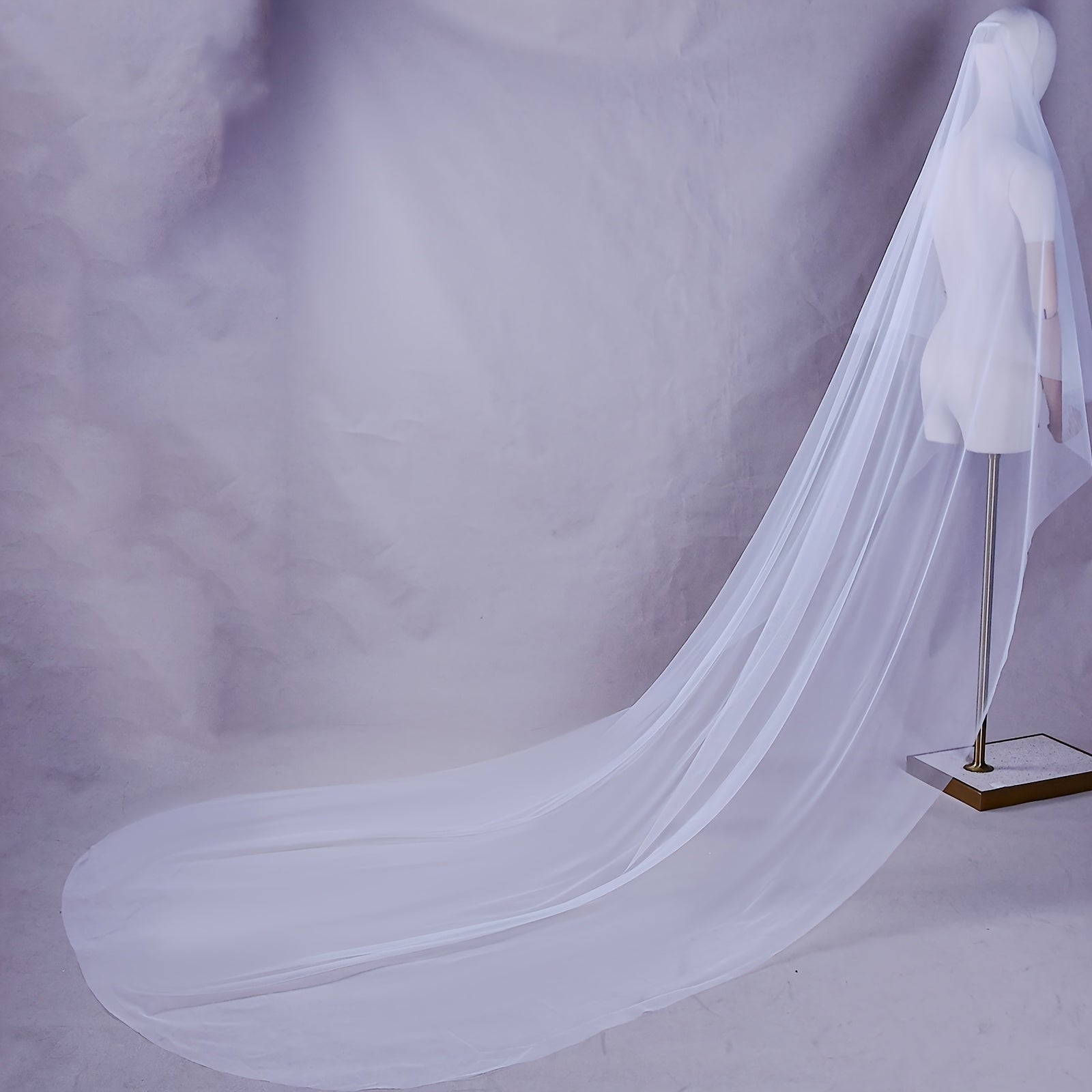 Double Layer Bridal Veil with Comb 100 Nylon Mesh Hand Wash No Printing