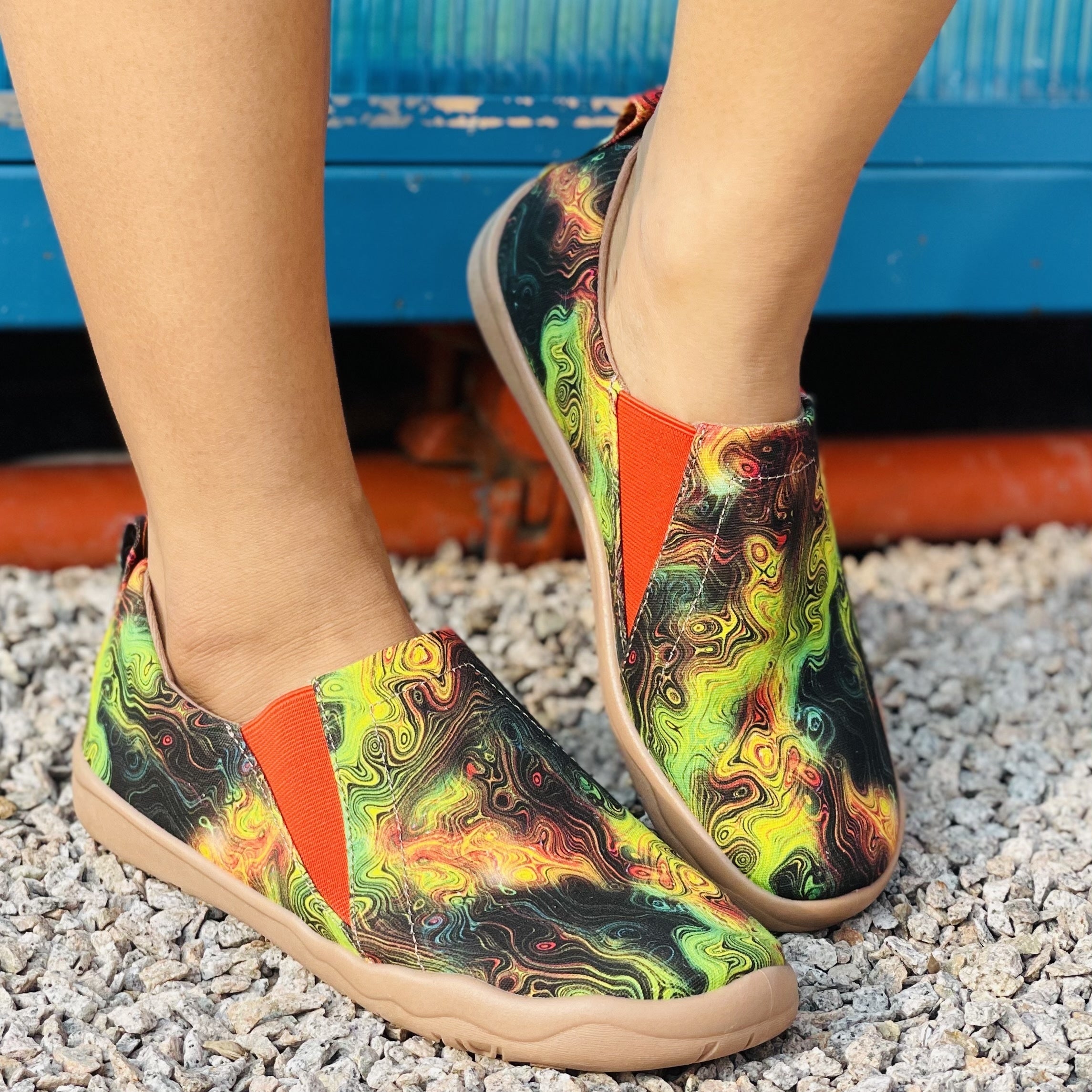 Women's Art Print Canvas Shoes Comfy Slip On Low Top Flat Shoes