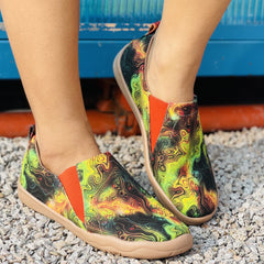 Women's Art Print Canvas Shoes Comfy Slip On Low Top Flat Shoes